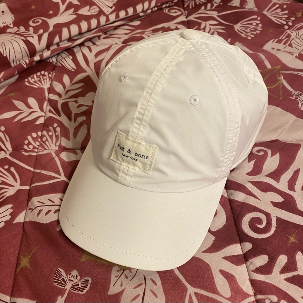 Rag & Bone Addison Baseball Adjustable Cap Unisex Antique White Hat